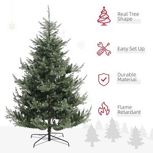 Albero di Natale Artificiale Pre-Illuminato da 2,1 m con Rami Facili da Modellare, Base in Acciaio, Materiale PE/PVC - Product Image 4