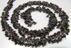 Brass Rondelle Micro Faceted 3mm Beaded Dangling Cluster <b>Wire</b> Wrapped Rosary Chain - Product Image 1