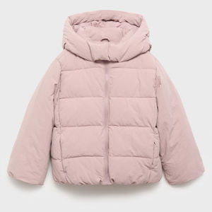 Pink Puffer Jacket Zipper Closure Windproof <b>Thick</b> <b>Winter</b> <b>Coat</b> Unisex Casual Solid Color Regular Fit Short Length - Product Image 4