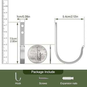 Silberne Wandmontierte Einzel-J-förmige Kleiderhaken zum Aufhängen von Kleidung, Hüten, Handtüchern, Taschen, Bademänteln, Schlüsseln für Eingangsbereich, Badezimmer, Schlafzimmer - Product Image 4