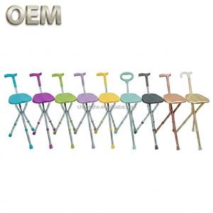 OEM/ODM Taiwan high-quality aluminum alloy multi-functional cane outdoor folding chair portable elderly products - Product Image 1