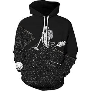 Sweat à capuche personnalisé en gros avec imprimé 3D Astronaute, streetwear pour homme, pull graphique Galaxie, sweat à capuche unisexe surdimensionné 2026 - Product Image 1