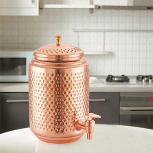 Copper Matka Ayurveda Inspired Modern <b>Disposable</b> Watering Cane with <b>Straw</b> for Healthy Living - Product Image 3