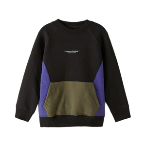 เสื้อสเวตเชิ้ตผู้ชายแบบคัลเลอร์บล็อก คอกลม แขนยาว ผ้าฟลีซ สไตล์สตรีทแวร์ลำลอง มีกระเป๋าทรงโอเวอร์ไซส์ แบบมีฮู้ด - Product Image 4