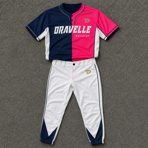 Ensemble Maillot et Pantalon de Softball Personnalisé OEM pour Homme, 2 Boutons, Fermeture à Patte, Tenue de Sport Performance pour Équipe, Fabricant - Product Image 1