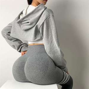 Nuevas Sudaderas Cortas a la Moda para Mujer, Transpirables, 100% Algodón, Sudadera Corta Tipo Pullover para Mujer - Product Image 4