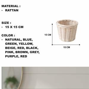 ตะกร้าหวายทรงแจกันทรงกลมสำหรับงานหัตถกรรม - Product Image 2