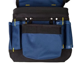 Blue Dual-Pocket <b>Tool</b> Belt With Multiple Storage Pockets And Adjustable Strap For Electrician And <b>Carpenter</b> Use - Product Image 6