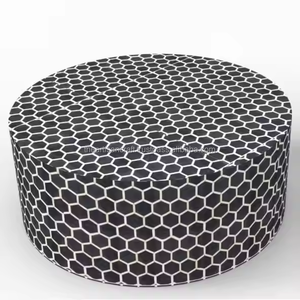 Table basse en incrustation d'os rond et hexagonal moderne faite à la main de qualité réelle meilleure vente meubles de maison artisanat artisanal - Product Image 4