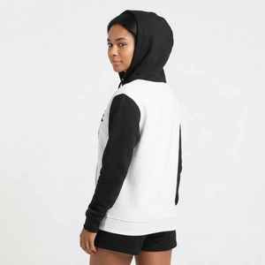 <b>Women's</b> Hawk Eye <b>Hoodie</b> Black <b>White</b> Cotton Fleece Pullover Casual Sweatshirt With Pockets Front Print Regular Fit Autumn Wear - Product Image 2