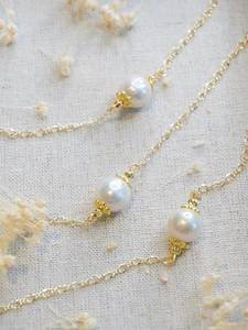 Bracelet en argent sterling 925 plaqué or 14 carats avec perle baroque d'eau douce, chaîne perlée délicate, bijou élégant, cadeau - Product Image 3