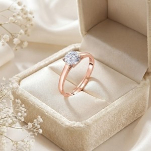 New Luxury 14K White Gold IGI Certified Lab Grown <b>Diamond</b> Four Prong Classic Engagement Wedding Fine <b>Ring</b> - Product Image 3