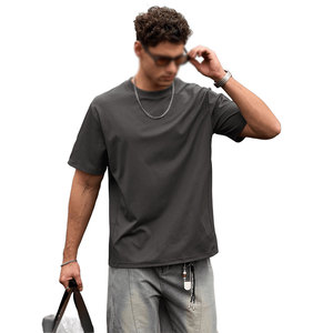 T-shirt Ringer Homme Surdimensionné Sur Mesure, Longueur Standard, Épaules Tombantes, Manches Courtes, Col Rond, Anti-Plis - Product Image 2