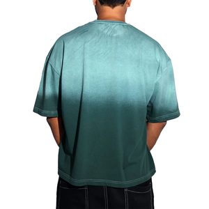 T-shirt tie-dye pour homme, coupe ample, longueur standard, prix abordable, séchage rapide, couleur unie, style décontracté, tissu 100% coton - Product Image 1