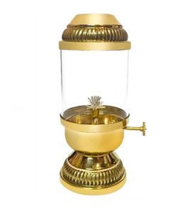 Diya de Vidrio Borosilicato con Base de Latón y Tornillo de Elevación para Mechas de Aceite Akhand Jyoti, Estilo Vintage, Producto de Tendencia para Diwali a Precio Mayorista - Product Image 4