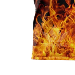 Camiseta de Fútbol Sublimada Negra para Hombre, Nombre del Equipo 00, Estampado de Llamas de Fuego, Cuello Redondo, Manga Corta, Absorbe la Humedad, Ajuste Atlético, 100% - Product Image 6