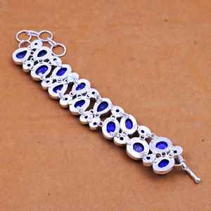 Natural Lapis Lazuli Gemstone Bracelet 925 Sterling Silver Handmade Bohemian Jewelry Women Bracelet Wholesale - Product Image 5