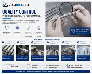 เครื่องมือทำฟันแบบพรีเมียมสำหรับการบูรณะฟัน ผลิตจากสแตนเลส OEM Zetomed Pro - Product Image 4