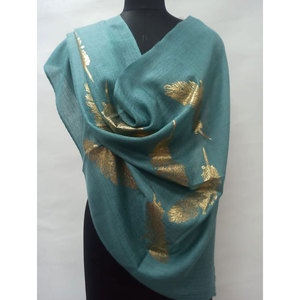 Exclusive New Arrival Collection of Premium Fine <b>Wool</b> Foil Printed Stoles 70x200cm Elegant Soft Warm Lightweight Fashion <b>Scarves</b> - Product Image 4