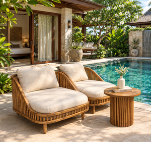 Sillón de Jardín de Madera con Cojines, Asiento de Exterior para Patio, Piscina o Villa - Product Image 2