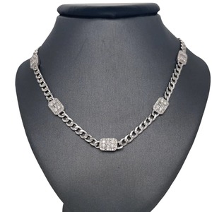 Best Quality Iced Out Moissanite Diamond Cuban Chain Hip Hop Necklace Luxury Bling Jewelry for Women Party Wedding Use for Sale - Product Image 4