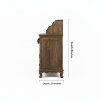 Mueble Bar de Madera Maciza Tallada a Mano, Estilo Antiguo, Ecológico, de Excelente Calidad, Marca Ravish Roses, para Uso en Hogar y Hotel, Suministro Mundial