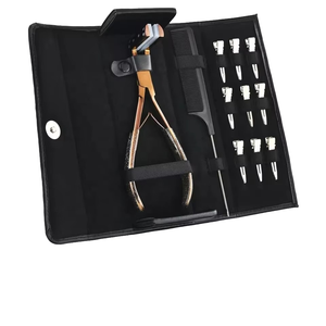 High Quality Surgical Grade Stainless Steel <b>Tape</b>-in Press Hair Extension Pliers Sectioning Clips Private Label Commercial Use - Product Image 2