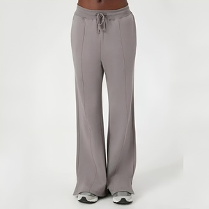 Women Stacked Pants Women's Pockets Bootcut High Waist Flare Pants Sweat Pants Screen Print Wide Leg <b>Drawstring</b> <b>Trousers</b> Pants - Product Image 5