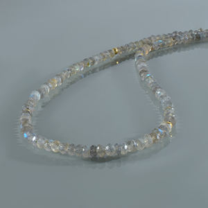 สร้อยคอลูกปัดลาบราโดไรต์, สร้อยคอพลอยสีเทา, สร้อยคอคริสตัลบำบัด, สร้อยคอโบโฮแบบเรียบง่าย, ของขวัญลาบราโดไรต์แบบมินิมอล - Product Image 3