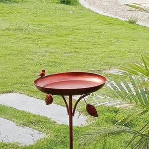 Modern Metal <b>Bird</b> Bath <b>Stand</b> Outdoor Garden Decor Ornament Polished Finish Stake Installation - Product Image 5