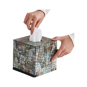 Handmade Modern Wooden <b>Tissue</b> Box with Mother of Pearl Inlay From Vietnam for Home Decor - Product Image 5