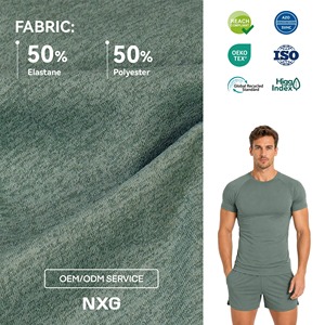 ผ้าเจอร์ซีย์เนื้อคล้ายผ้าลินิน พรีเมียม ผสมอีลาสเทน 50% โพลีเอสเตอร์ 50% สำหรับเสื้อยืด 160GSM - Product Image 1