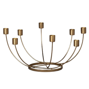 Support de bougie décoratif élégant en métal doré, design moderne, fait main, personnalisable pour la table de Noël - Product Image 1