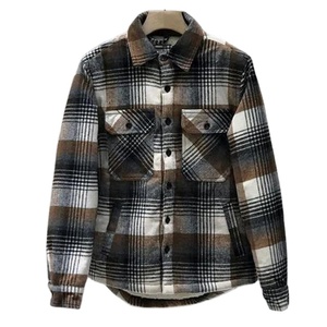 Chemises pour hommes avec logo personnalisé, manches longues, chemise en flanelle à carreaux, tissu décontracté chaud, chemises tendance pour hommes, vente en gros de mode - Product Image 1