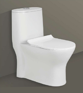 WC monobloc moderne EUROPA-5020 pour villas, salles de bain d'écoles et hôtels, à chasse directe, avec siphon en P allongé - Product Image 2