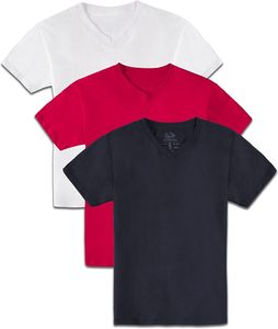 Camiseta Holgada de Algodón con Cuello en V para Mujer, Manga Corta, Tejido Liso Teñido, Cómoda, Informal, Deportiva, para Verano - Product Image 1