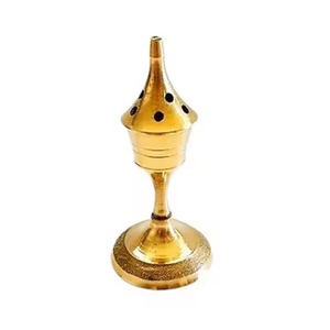 With Chain Hanging Brass Incense <b>Burner</b> With Perforated Lid And Twisted Handle Religious Use All-Season Aromatic Diffuser - Product Image 3