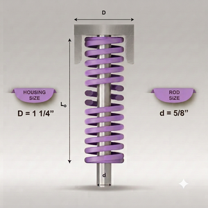 Mollificio Bordignon Purple Die Spring 1L, Sección Ovalada, Carga Extra Ligera, Diámetro: 1 1/4, Diámetro del Varilla: 5/8 - Product Image 1