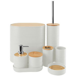 8 pezzi Set di accessori da bagno 5 opzioni di colore-porta bagno porta sapone porta spazzolino da denti portasapone spazzola pulizia wc - Product Image 3