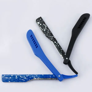 Adjustable <b>Blade</b> ABS <b>Barber</b> Razor with Stainless Steel <b>Blade</b> and Speckle Handle in Yellow Black Red Green Blue - Product Image 3