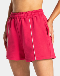 Shorts décontractés pour femmes en polaire de qualité supérieure, logo personnalisé brodé, taille élastique, coupe-vent, respirant, polyester/coton - Product Image 5