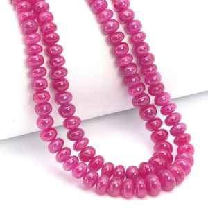 Cuentas Redondas Lisas de Zafiro Rosa de 4 mm y 6 mm, Hilo de Cuentas para Hacer Joyas, Pulsera y Collar DIY, Piedra Preciosa - Product Image 1
