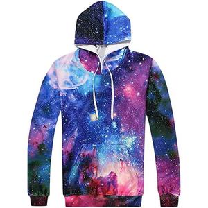 Conjunto Deportivo Unisex con Capucha y Estampado Galáctico, Manga Larga, Bolsillos Laterales, Ropa Casual de Primavera, Corte Regular, Transpirable, Poliéster, Lo Mejor de 2026 - Product Image 3