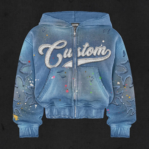 Sudadera con capucha rosa con cremallera, estilo Y2K, con estampado de letras góticas, corte cropped, holgada, de forro polar, unisex. - Product Image 3