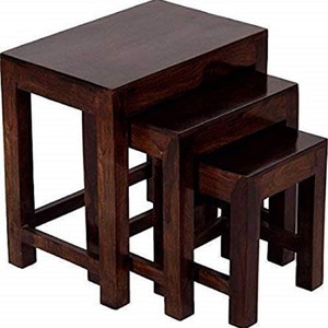 Wholesale Decorative Sheesham Wood Nesting <b>Stools</b> Set with Mid Century Modern Design From India - Product Image 3