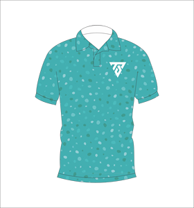 Polo de Hombre Color Verde Azulado con Micro Puntos, Sublimación Personalizada con Estampado Completo, Manga Corta, Transpirable, Ligero, Informal - Product Image 4