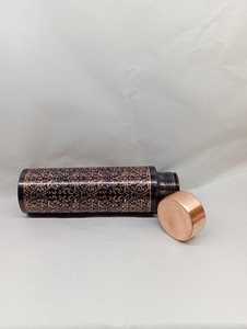 Botella de Agua de Cobre con Diseño Martillado de Diamantes, Color Marrón, Revestimiento Ecológico Anticorrosión, Apta para Lavavajillas, Tapa Incluida - Product Image 3