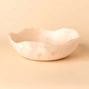Resin Salad Bowl With <b>Green</b> Marbled Design Minimalist Style For Serving Fresh Vegetables - Product Image 3