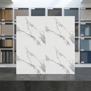 Chine Blanc 400x400mm Carreau de Céramique Sol Indonésien Porcelaine Marbre Émaillé Carreaux de Mur Pour Salon 40x40cm - Product Image 6