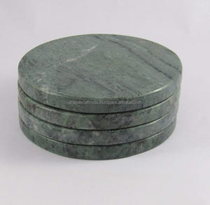 Sous-verres en pierre verte de luxe tampons de finition lisses faits à la main/tapis par Unique Craft India Set pour l'intérieur de la cuisine de mariage/fête - Product Image 3